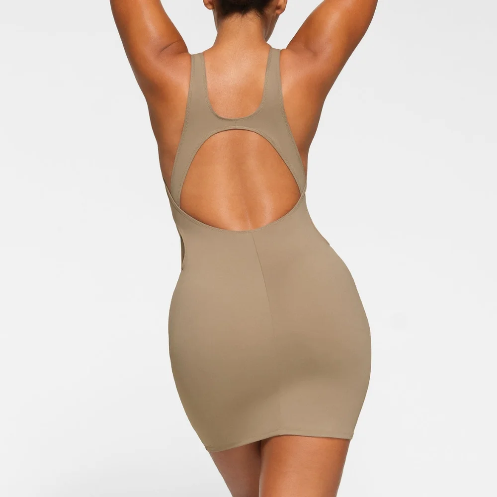 NWT SKIMS SWIM CUT OUT TANK DRESS IN DESERT